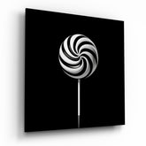 Monochrome Lolipop Glass Wall Art.